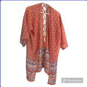 Derek Heart lightweight cardigan, medium. Open weave back.